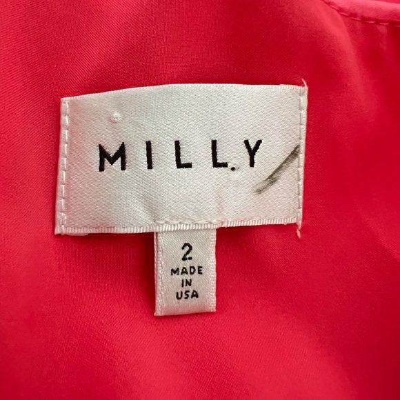 Milly Womens Stretch Silk Crepe Mini Tank Dress Pink Coral Sleeveless size 2 - Picture 9 of 14